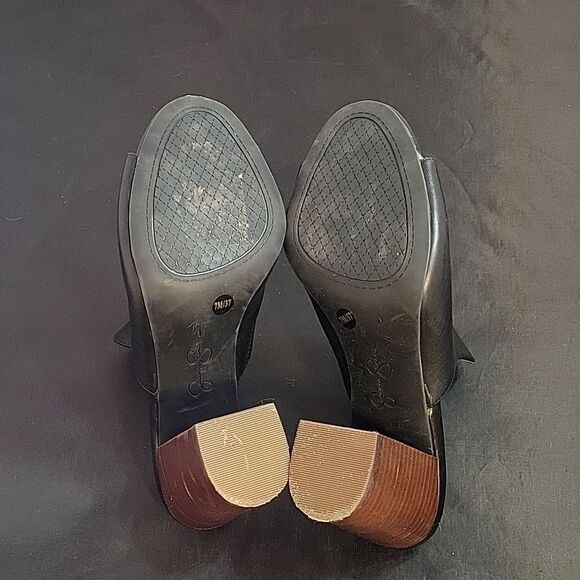 JESSICA SIMPSON PEEP TOE BLOCK HEEL SLIDE MULE SANDAL - Picture 10 of 13